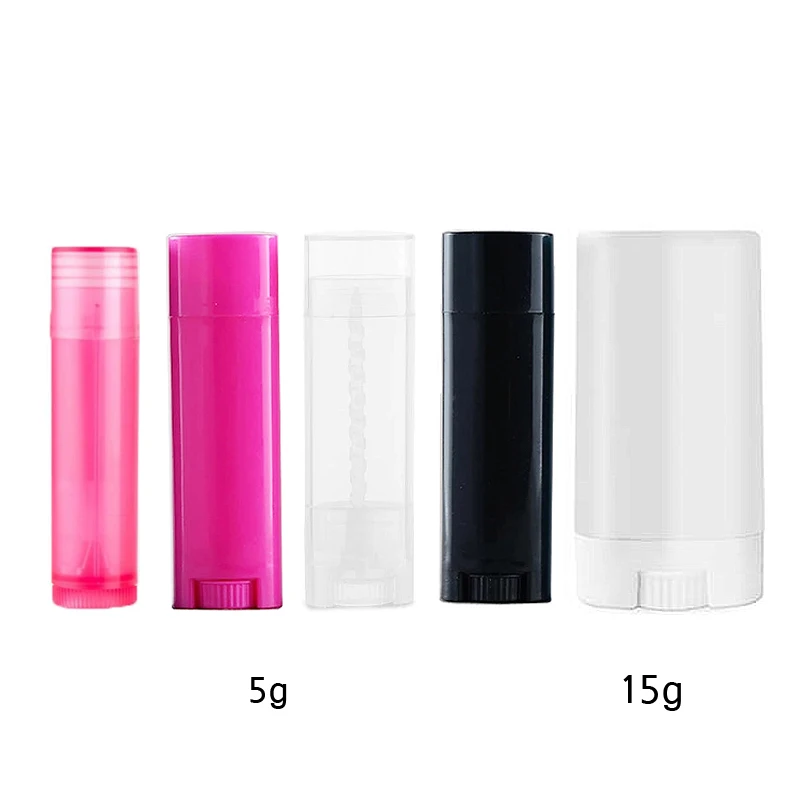 

3pcs 5g 15g Oval Empty Lip Balm Tube DIY Lipstick Containers Deodorant Case Plastic Bottle Jar Eco Friendly