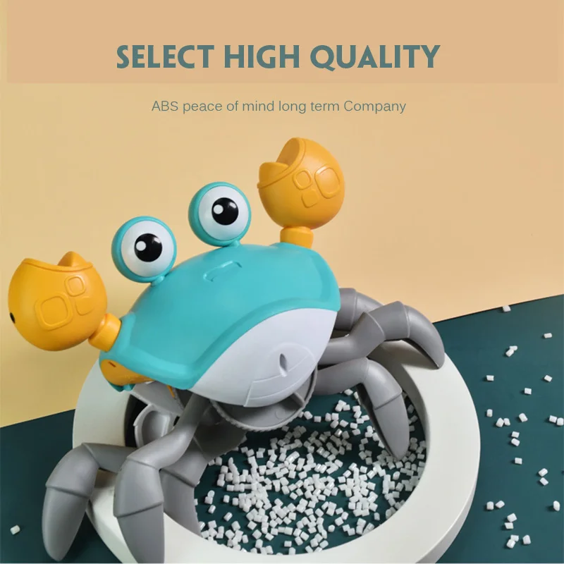 

Simulation Automatic Obstacle Avoidance Crab Toy Electric Induction Crab Toy Cartoon Light Music Charging Crab Run Toy For Kids