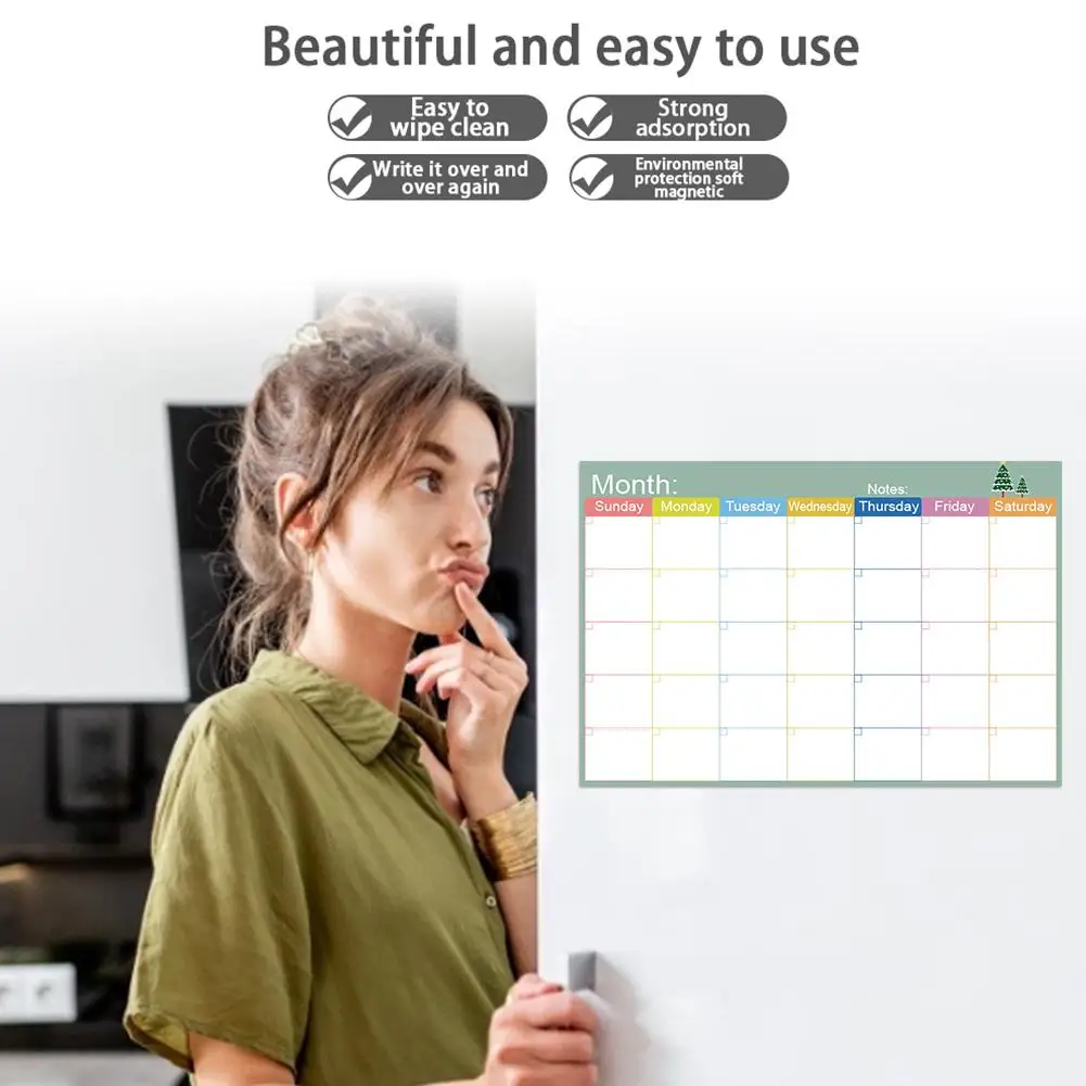 

Magnetic Drawing Monthly Calendar Board Fridge Whiteboard Set Calendar Refrigerator Weekly Planer Whiteboard For Kitchen Home