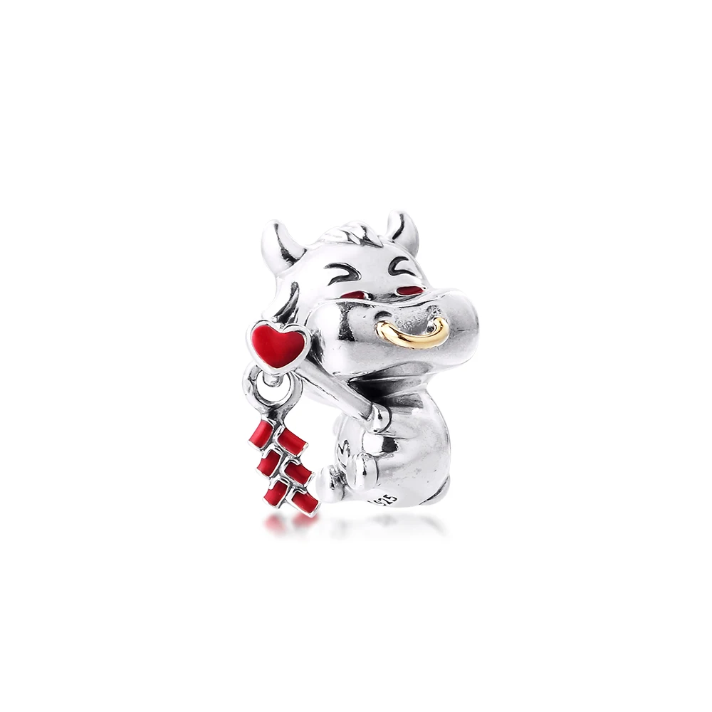 Cute Ox Charms Fits Pandora Bracelet Authentic 925 Sterling Silver Beads DIY Jewelry Making Wholesale 2021 New | Украшения и