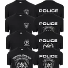 Футболка мужская с коротким рукавом, классная тенниска в стиле израильской полиции, темно-синяя, черная, XS-5XL QR-015