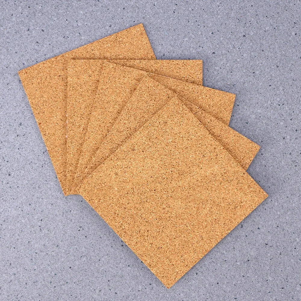 

10Pcs Cork Coasters 100 X 100 X 1mm Square Cork Mat Se-lf-adhesive DIY Backing Sheet For Home Bar In Stock
