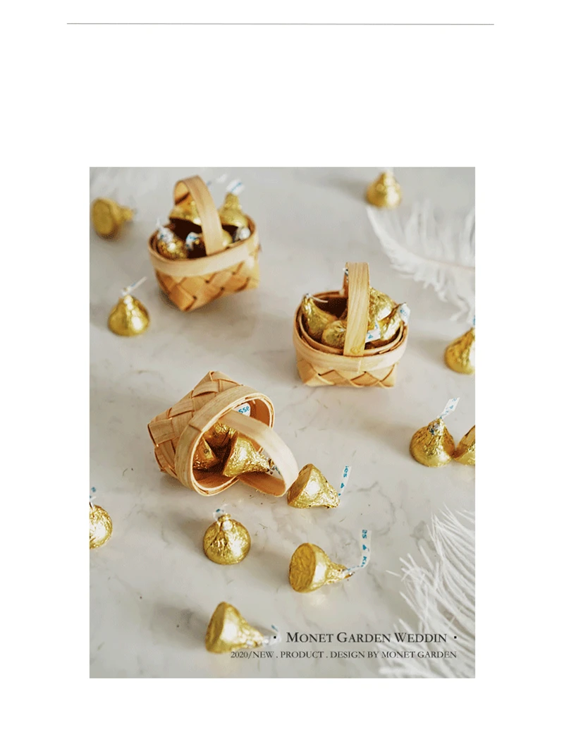 

10pcs/lot Wedding Gift Box Creative Bamboo Basket Candy Box Chocolate Favor Packaging Boxes Baby Shower Gift Bag Party Supplies