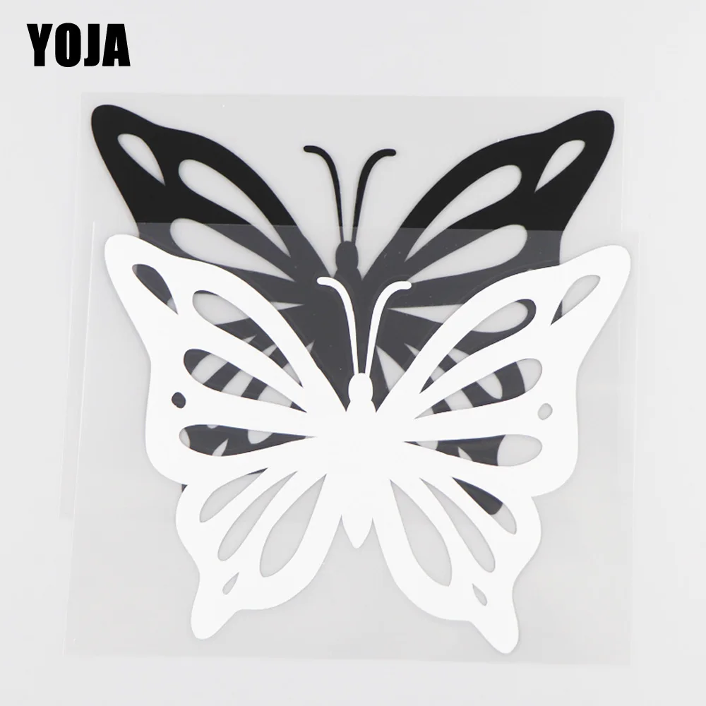 

YOJA 14.511.1CM Vinyl Decal Handsome Butterfly Cartoon Animals Pattern Car Stickers Black/Silve0r 19C-0164