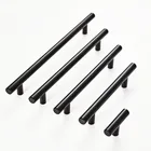 Современная матовая черная дверца кухонного шкафа из нержавеющей стали, Т-образная ручка, ручка 2  12 дюймов, кухонные ручки для ящиков