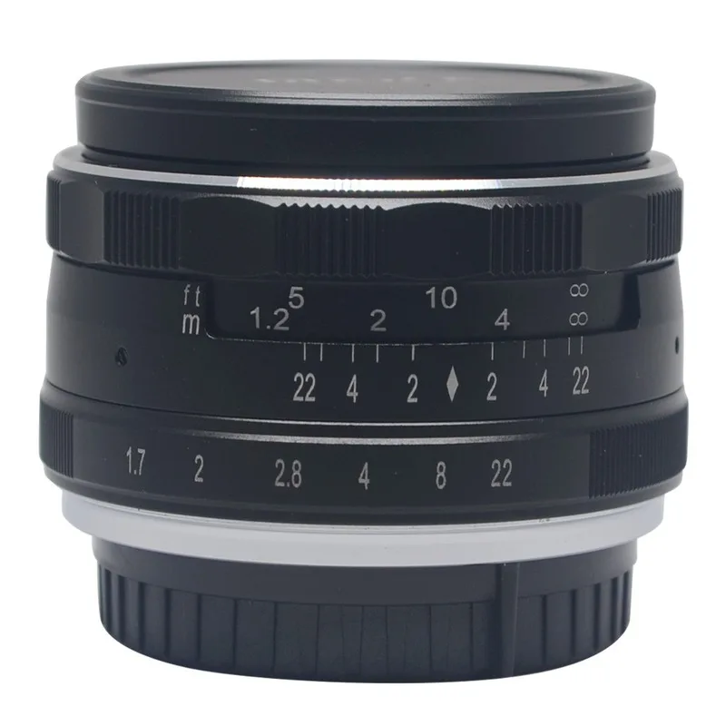 Meike камера 35 мм F1.7 диафрагма ручной фокус объектив для Canon Eosm Nikon1 M43 Gh5 Sony Nex7 A7 A6500
