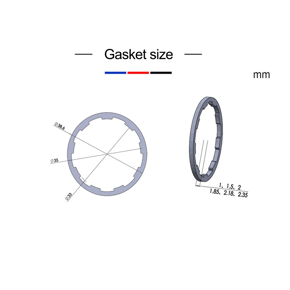 

1/1.5/2/1.85mm Bicycle Grooved Hub Washer MTB Bottom Bracket Spacers Flywheel Cassette Gasket