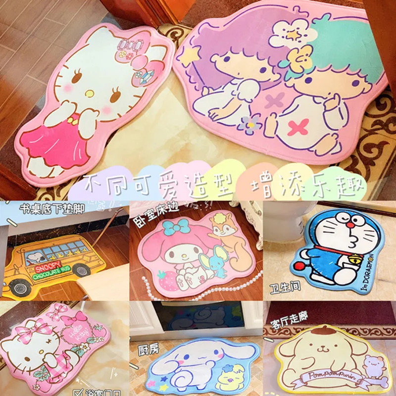 Sanrioed Kawaii My Melody Cinnamoroll Stitch плюшевый ковер аниме Kt милый впитывающий нескользящий