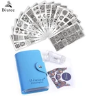 Набор штамповочных пластин Biutee для дизайна ногтей DIY, 15 шт., маникюрных пластин + 1 лак, стемпер + 2 скрепера + 1 кожаный чехол, сумка