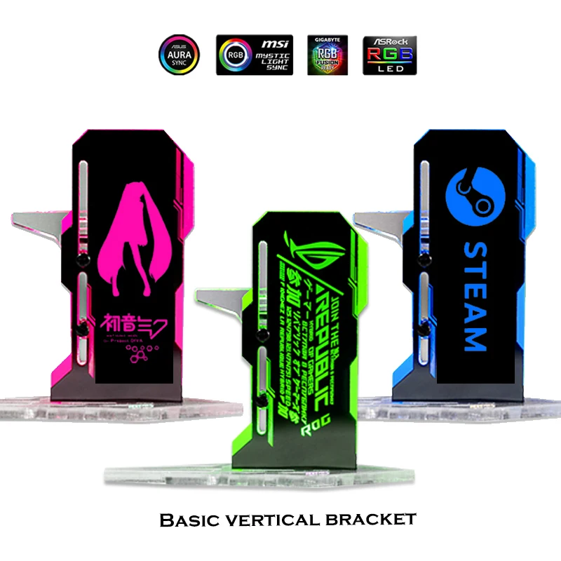 

DIY Acrylic Vertical GPU Bracket RGB Illuminated Graphics Card Support VGA Holder Belief Lamp Customization Support ASUS AURA