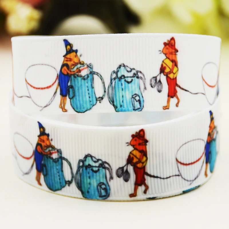 

22 мм 25 мм, 38 мм, 75 мм Guri и Gura мультфильм печатных Grosgrain ленты вечерние свадебные украшения 10 ярдов X-03489