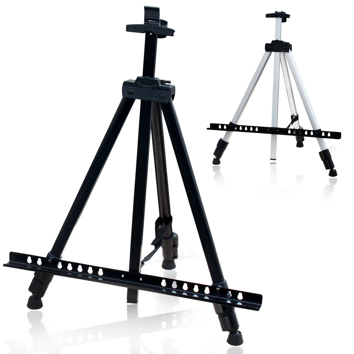 Art set black Easel iron Alloy Folding Painting Easel Frame Artist Adjustable Tripod Display Shelf With Bag Outdoors Studio