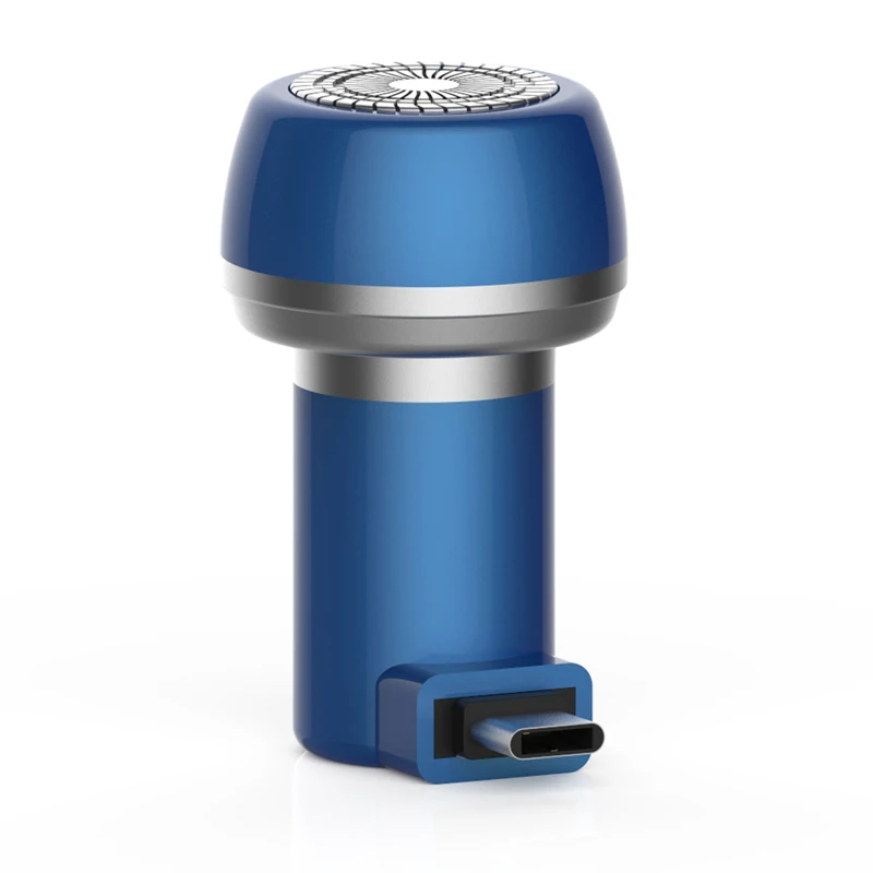 Type C- Blue Портативная мини бритва USB для смартфона, для путешествий на открытом воздухе, бритва Micro-USB/type C/светильник, интерфейс электробритва - Цвет: Type C- Blue