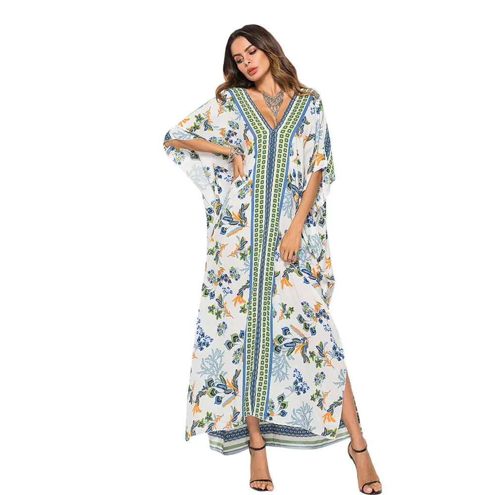 

2021 women's spring and summer dress fashion bat sleeve robe women birthday dress for women women dress