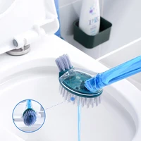 one click liquid injection toilet brush household non dead corner cleaning brush creative two ends brush bathroom accessories