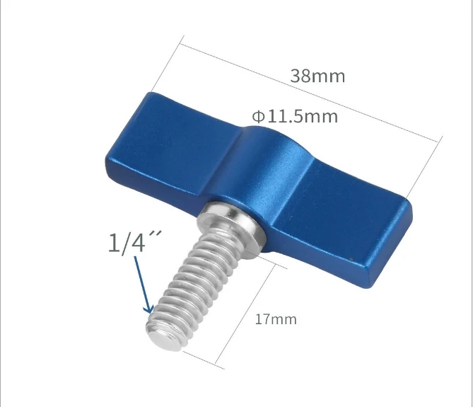 

Aluminum Alloy SLR Camera Clamp T-wrench Screw Adjustable hand screw with wrench, tool free locking 1 / 4 "double wing screw