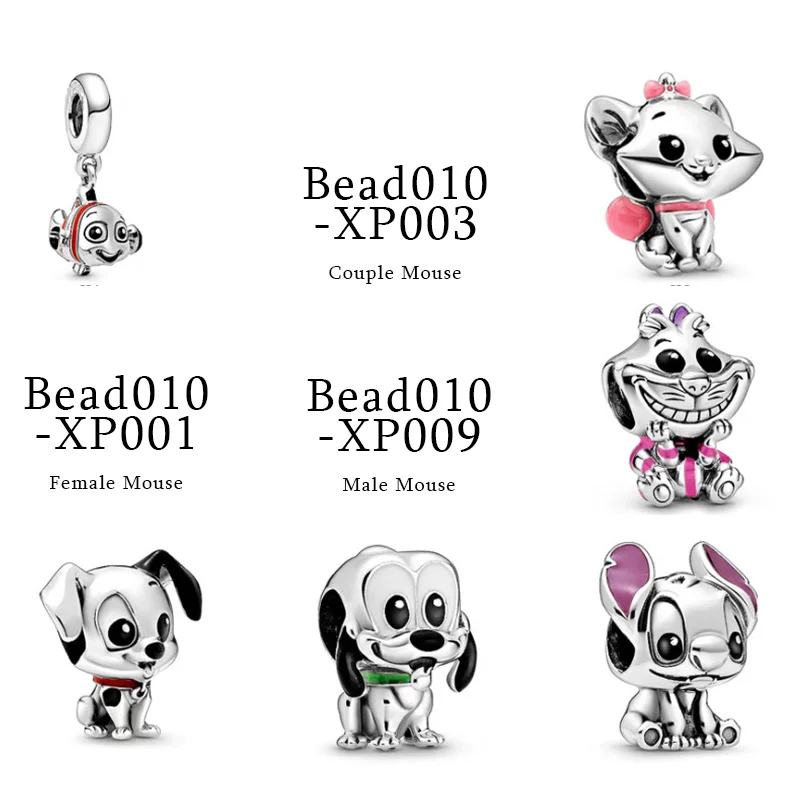 

DS 100% 925 Sterling Silver Pan-Style Charms Cheshire Cat Cute Micky Beads For Making Jewelry Fit Original DIY Bracelet Bangle