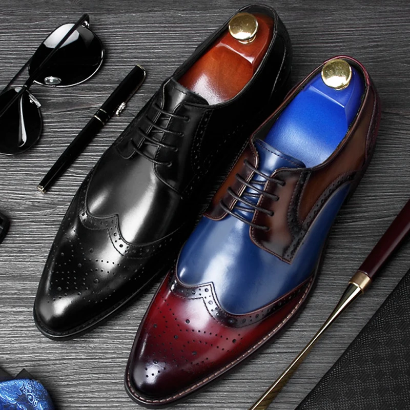 Мужские ботинки из натуральной кожи с круглым носком в британском стиле|Туфли| |