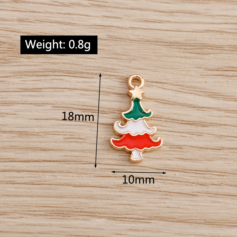 

10pcs 10*18mm 3 Color Christmas Tree Charms for Necklaces Pendants Bracelets Handmade DIY Enamel Star Charms Jewelry Accessories