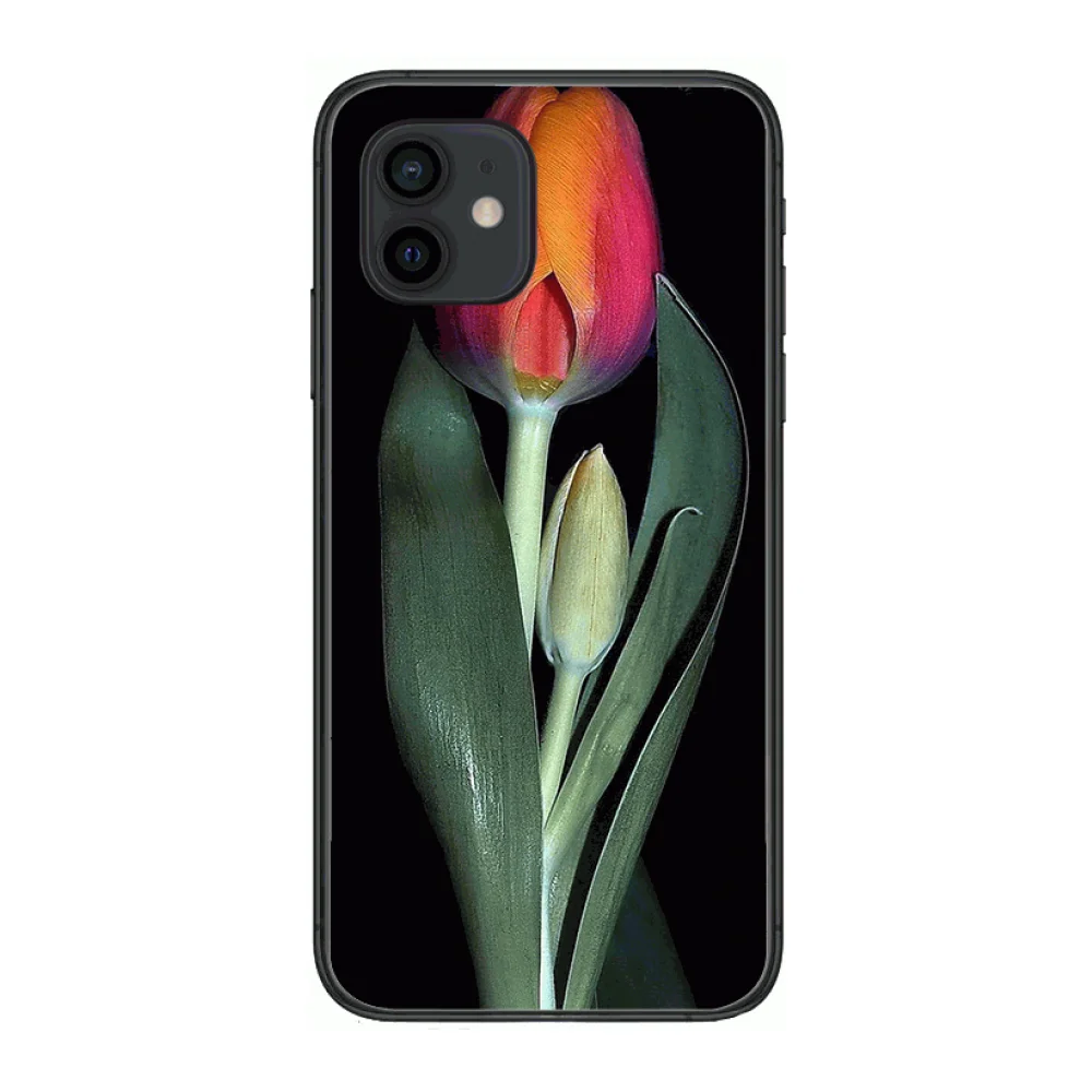 

Beautiful flowers Style Phone Case cover For iphone 12 pro max 11 8 7 6 s XR PLUS X XS SE 2020 mini black cell shell