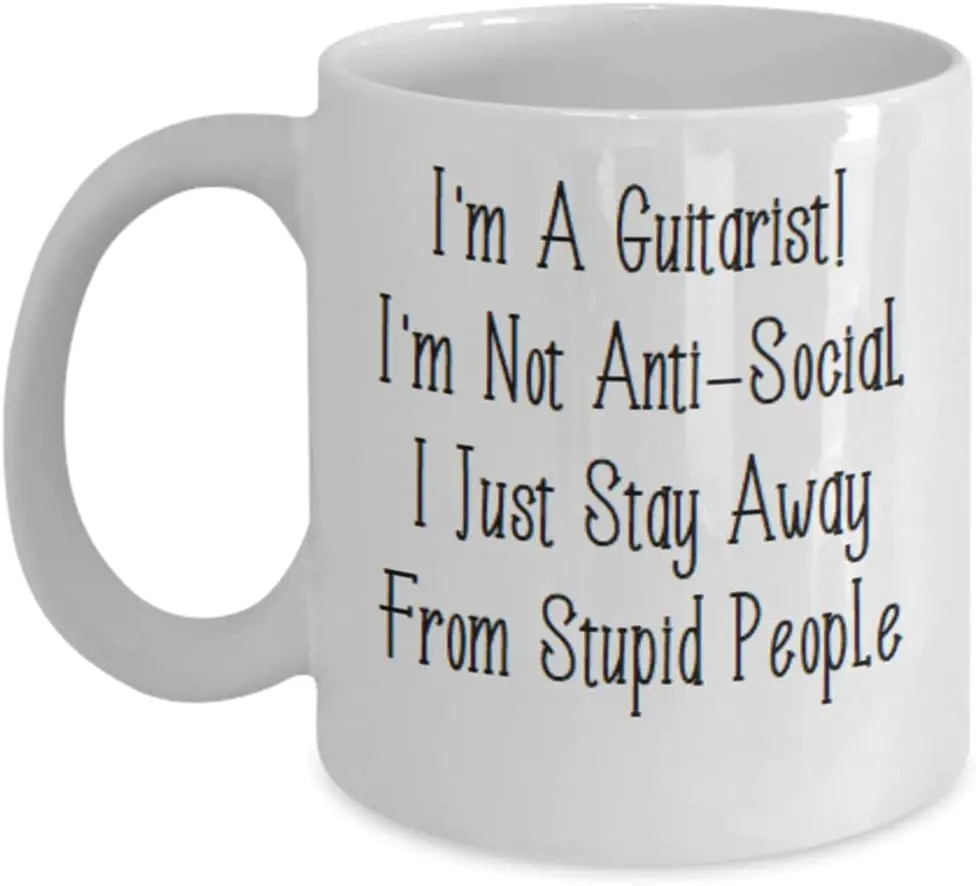 Гитарная кофейная кружка чайная чашка Глупые люди антисоциальная гитарная
