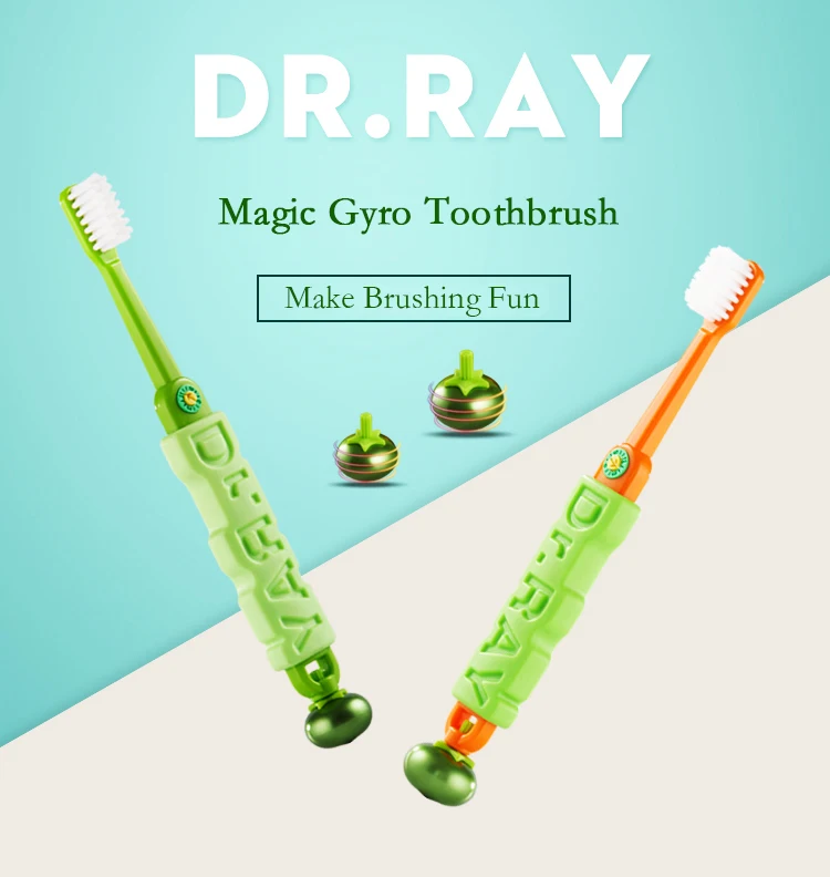 

Dr.Ray детская учебная зубная щетка Magic гироскоп для детей головные уборы, маленькие размеры, мягкие щетинки щетки для детей зубами Стоматолог...