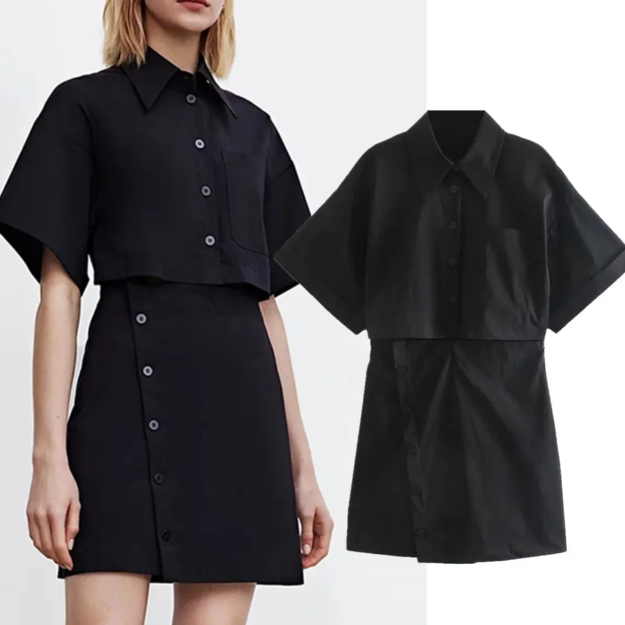

Dave&Di Summer England High Stree Vintage Buttons Patchwork Dress Women Sexy Mini Black Vestidos De Fiesta De Noche Vestidos