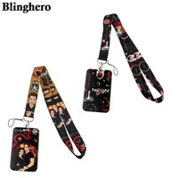 cb367 new fashion hot tv show lanyard credit card id holder bag student women travel bank bus business card cover badge