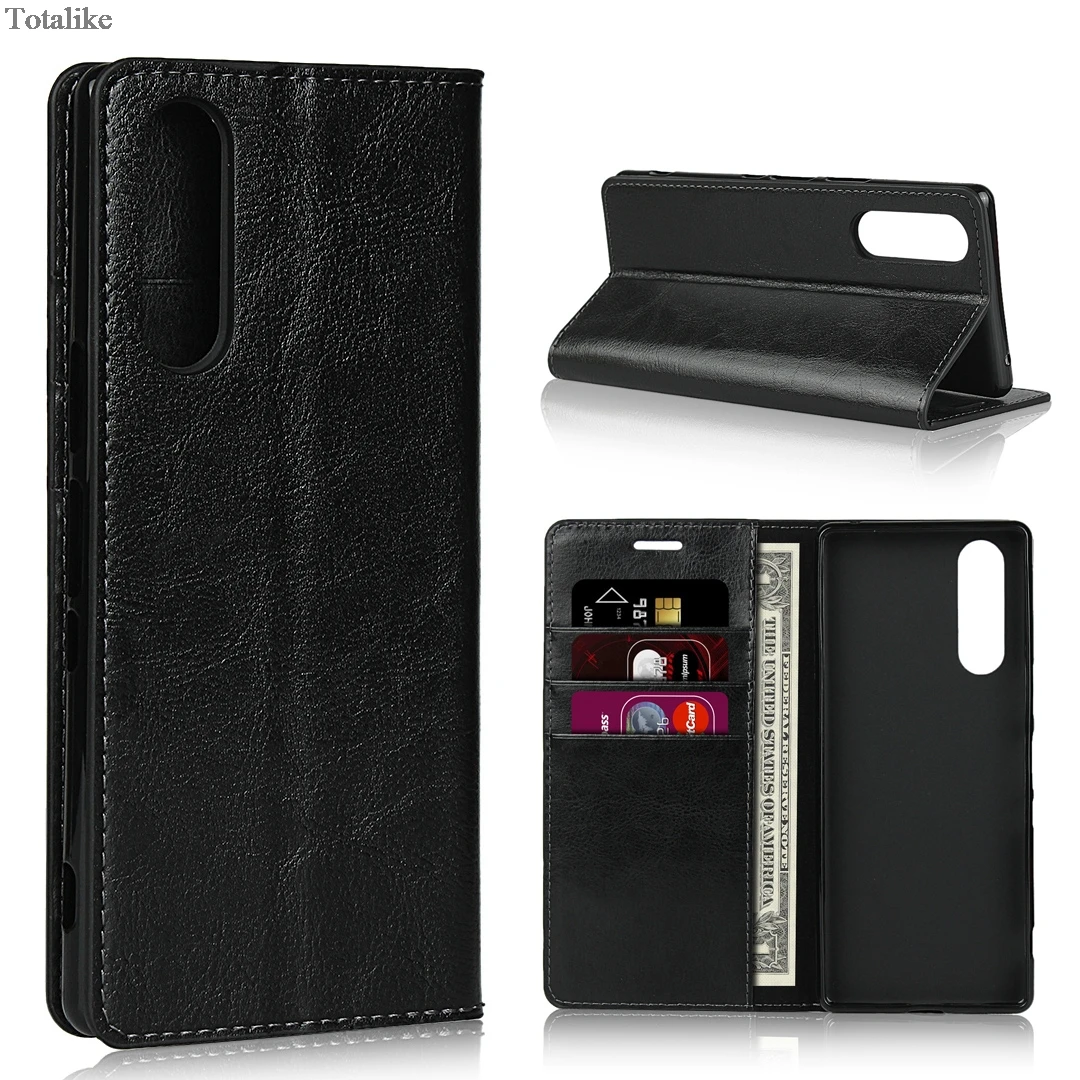

Deluxe retro business flip cover protective holster synthetic leather case wallet phone case for Sony Xperia 5