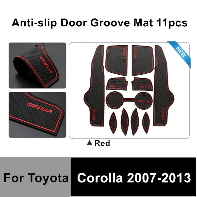 Нескользящий Резиновый коврик для Toyota Corolla 2007 2013 11 шт. автомобильный с прорезями