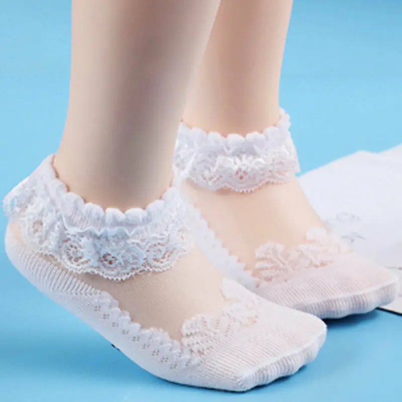 

Cute Lace Girls Baby Princess Kids Ankle Socks Frilly Infant Girl Toddler Pink White