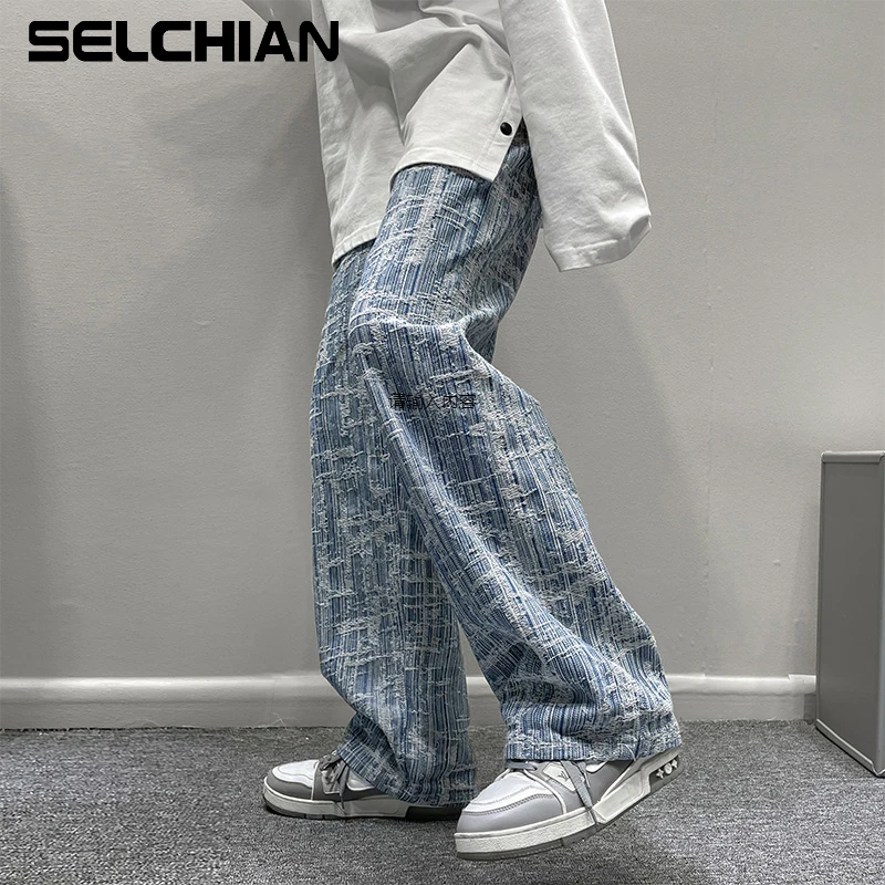

Streetwear casual men's jeans pants spring autumn vintage male denim trousers straight fashion women