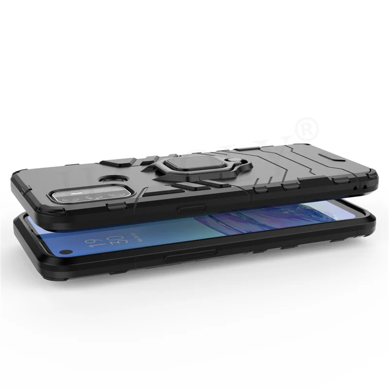 For Oppo A53 A32 Case Shockproof TPU Bumper Magnetic Ring Holder Armor Back Cover For Oppo A53 A32 Phone Case For Oppo A53 A32