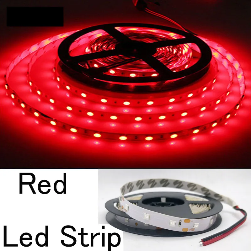 Светодиодные полосы 2835 SMD DC 12V 300Led/5 M 4/3/2/1 м водонепроницаемый гибкие светодиодные ленты лампы Тира светодиодная ФИТА светодиодный 5050 rgb ambilight линию usb в полоску - Испускаемый цвет: Red