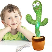 dancing cactus 120 song speaker talking usb charging voice repeat plush cactu dancer toy talk plushie stuffed toys for kids gift