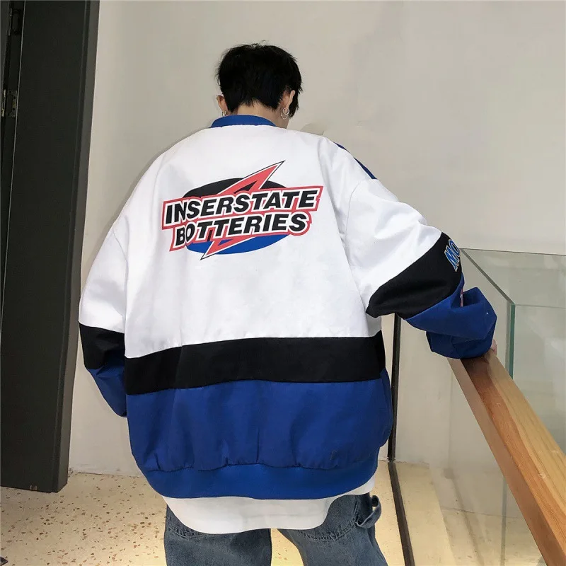 Мужские лоскутные уличные куртки-бомберы 2019 осенние мужские корейские модные