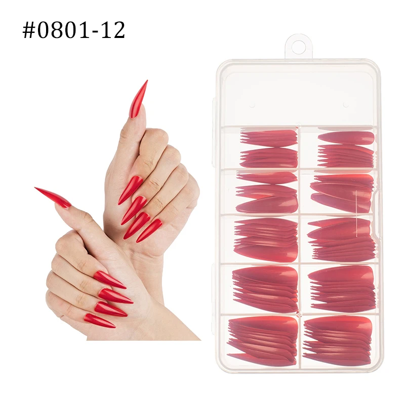 100 шт./кор. стилеты ногти Нейл Арта набор для прозрачный/нейтральный/белый острым