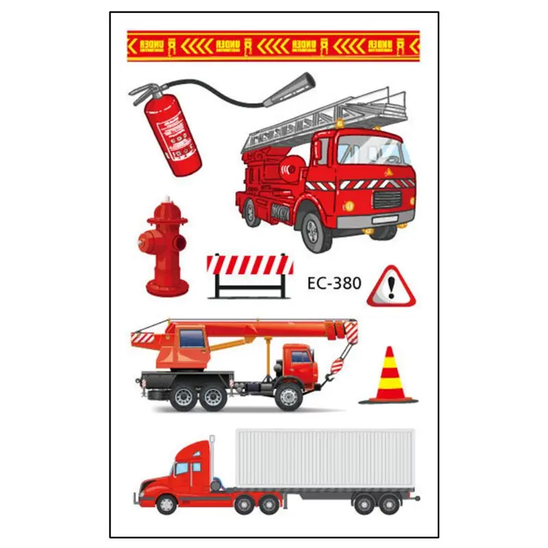 

15 Pcs Waterproof Children Tattoos Sticker Creative Cartoon Toy Car Temporary Decor Kids Body Stickers