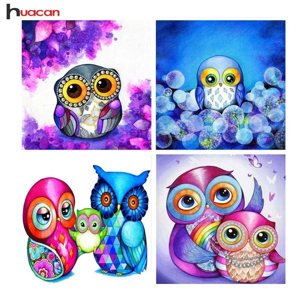HUACAN DIY 5D Сова Алмазная вышивка для детской комнаты декор полный квадрат картина