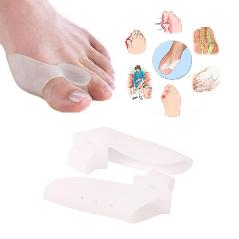 2Pcs=1Pair Toe Separator Hallux Valgus Bunion Corrector Orthotics Feet Bone Thumb Adjuster Correction Pedicure Sock Straightener