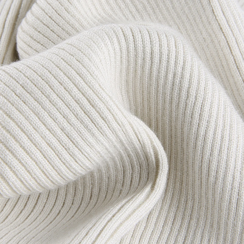 

Elegant Lady Smocked Solid Popular Turtleneck Crop Top Sweater Fashion Casual Knitted Jumpers High Street Long Sleeve Pullover