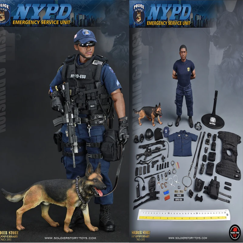 

1/6 масштаб мужской солдатской истории SS101 NYPD ESU K-9 дивизия США Мужской солдат фигурки