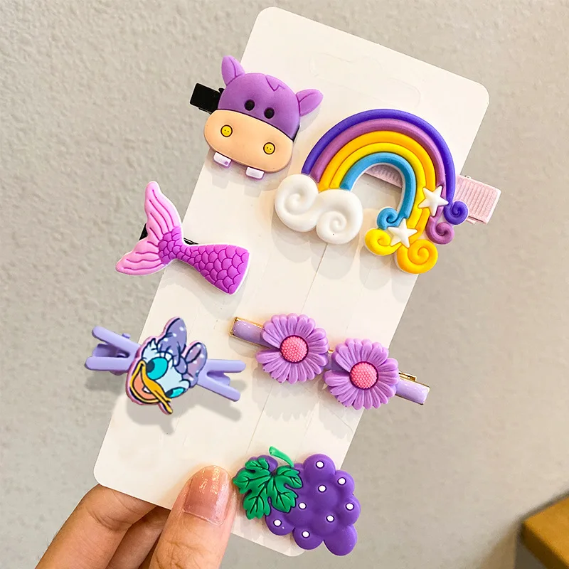 

6PCS/Set Girls Cute Cartoon Hairpins Kids Sweet Hairpins Hair Ornament Clips Lovely Barrettes Fashion Hair Accessories