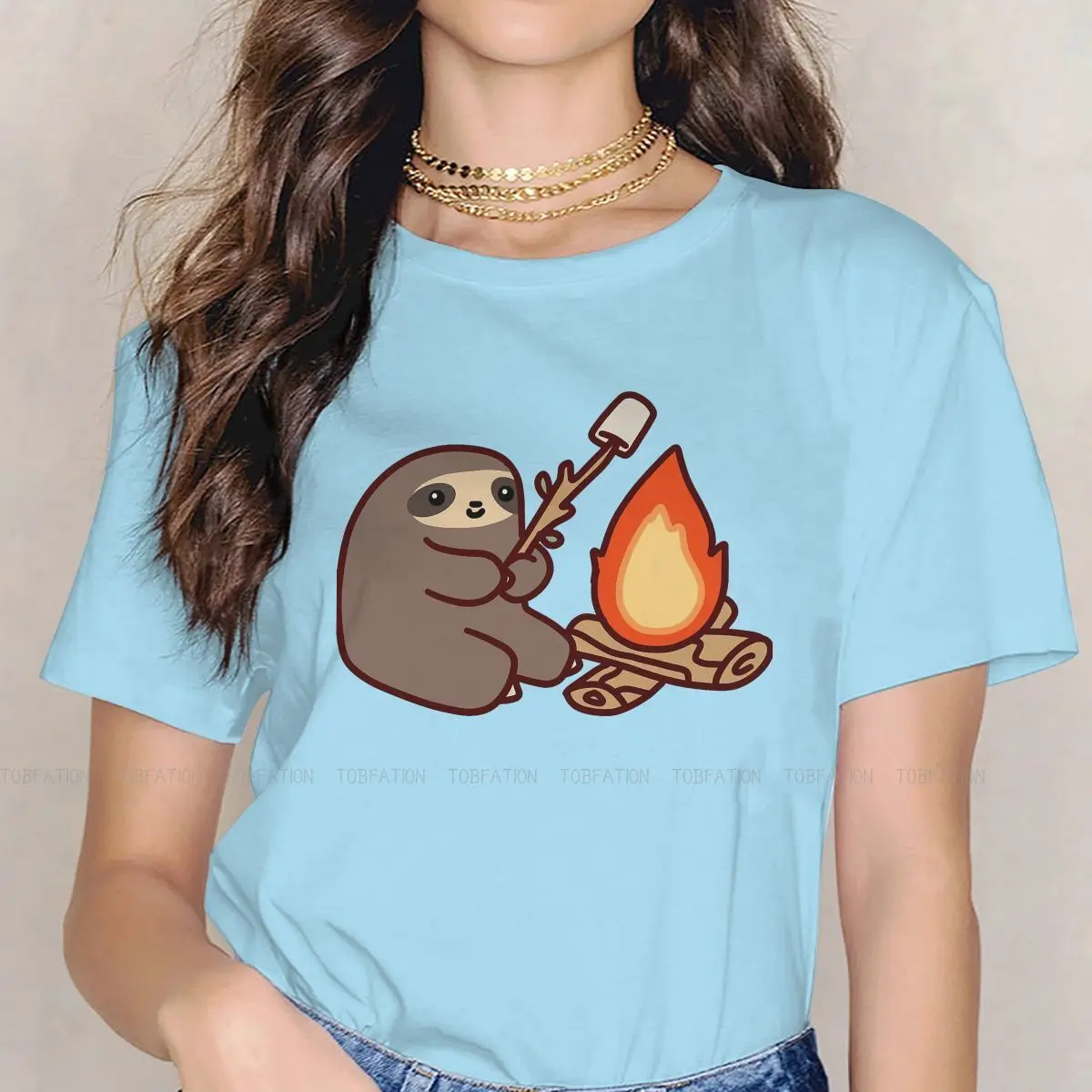 

Долговечная футболка с круглым вырезом для кемпинга, рюкзака, уличная спортивная футболка из чистого хлопка, оригинальная женская футболка...