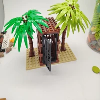 moc building blcok medieval ancient battle scene cage prisoner uninhabited island coconut tree accessories compatible kids toys