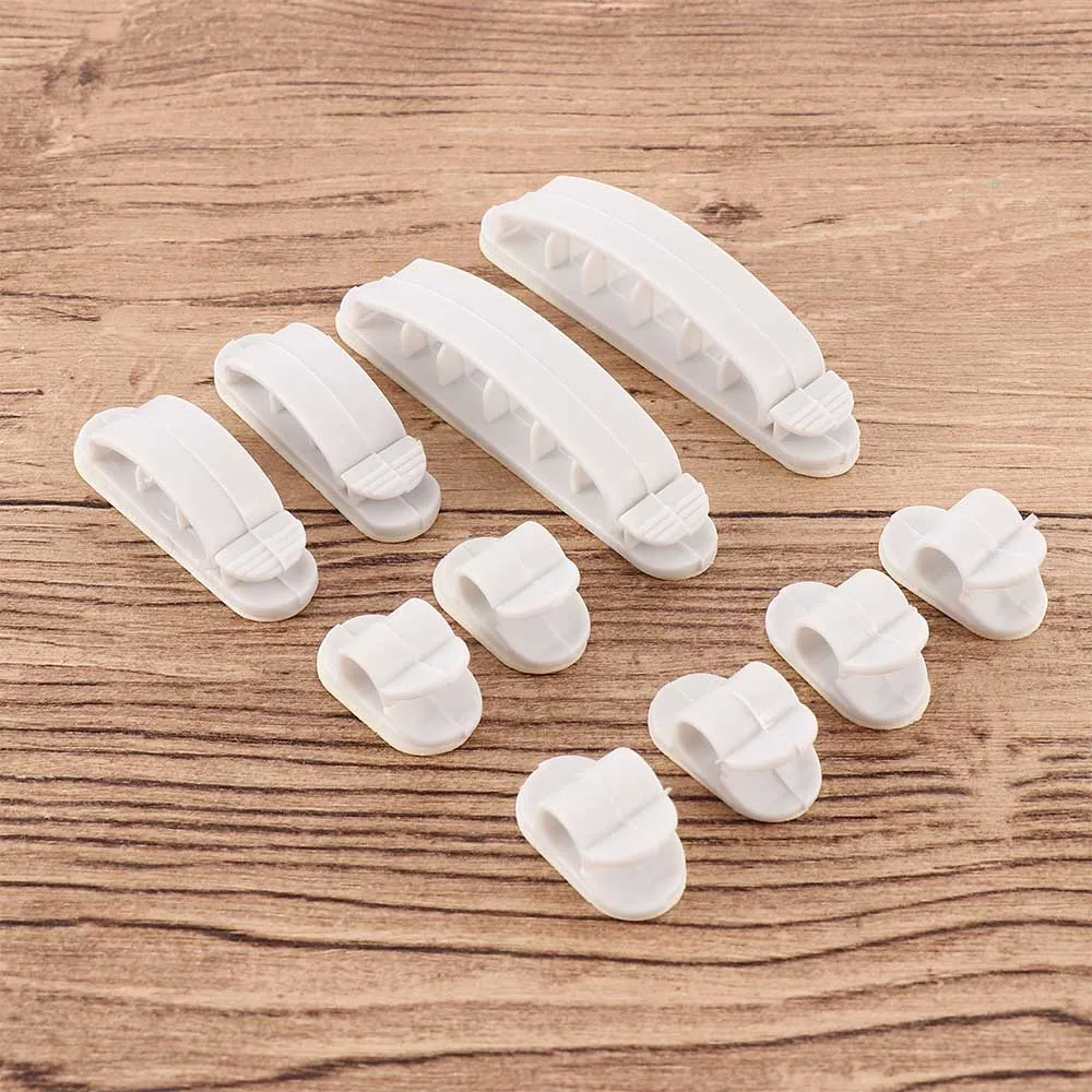 10 Pcs Desktop Wire Holder Splitter Earphone Data Line Buckle Cable Organizer Fixed Clip Cord Winder Home Practical