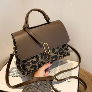 2021 Autumn Winter Leopard Print Women's Bag Luxury Designer Handbags High Quality Lady Shoulder Crossbody Bag Small Square Bag