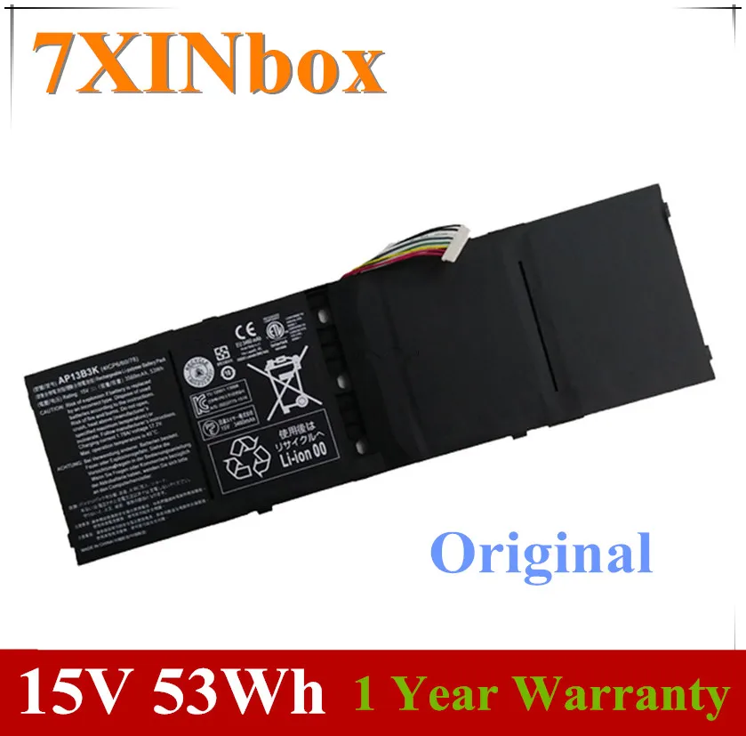 Аккумулятор для ноутбука 7XINbox 15 в 53wh оригинальный AP13B3K Acer Aspire планшетов серий 7 5 В