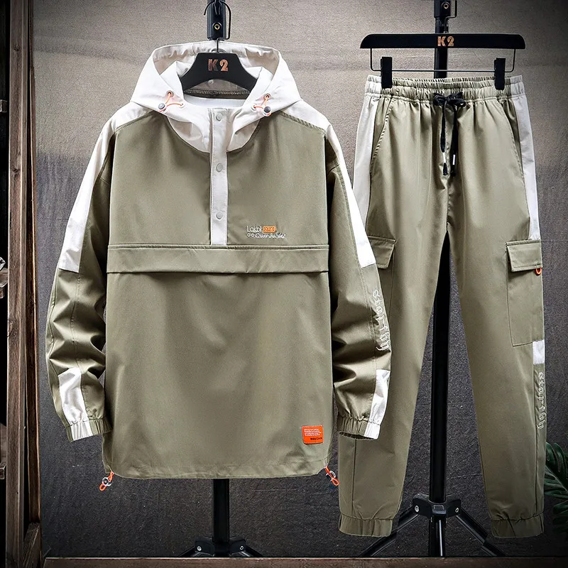 

New autumn and winter men printed suit youth loose hooded sweater men sports casual sweater suit men suit men coat student suit