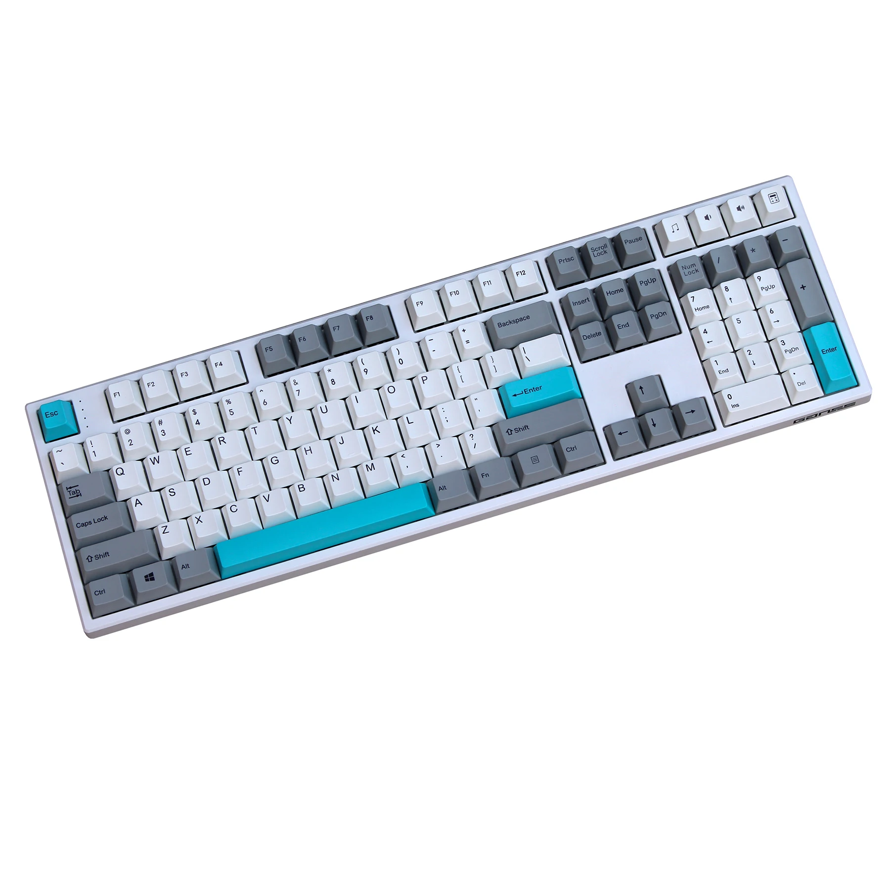 Механические колпачки для клавиатуры белые/серые 108 клавиш с принтом